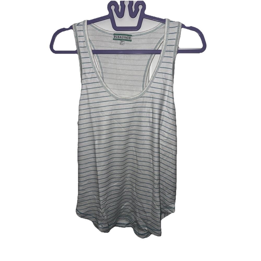 P.J. Salvage Women’s Striped Tank Top Size Large Racerback Lightweight Stret